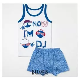 Комплект (Майка, трусы) для мальчика, цвет белый, рост 110 см