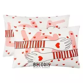 Комплект наволочек "Этель" Love You 50х70 см - 2 шт, 100% хлопок, бязь