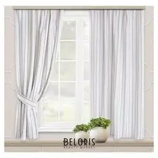 Комплект портьер для кухни льняной тик, 135х198см-2шт, синий, пэ 100%