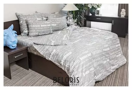 Комплект постельного белья 1,5сп ночь нежна письмо 145х215см, 150х214см, 70х70см 2шт, бязь