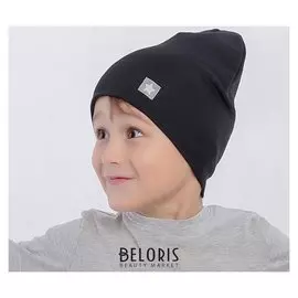 Комплект (Шапка, снуд) для мальчика, цвет чёрный/звездочка, размер 50-54