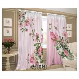 Комплект штор 3D эффект сюита шторы (150х270-2шт), тюль (150х270-2шт), габардин, пэ 100%