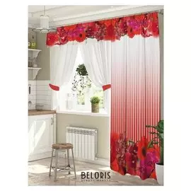 Комплект штор адель штора (147х267 см), тюль (294х160 см), габардин, пэ 100%