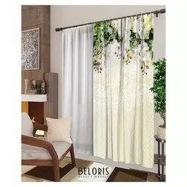 Комплект штор ажур штора (147х267 см), тюль (147х267 см), габардин, пэ 100%