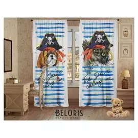 Комплект штор бандиты, 147х267 +/- 3см 2шт, габардин, п/э100%