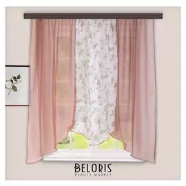 Комплект штор для кухни «Альби», 270х160 см, цвет какао