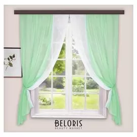 Комплект штор для кухни «Лидия», 250х160 см, цвет фисташка
