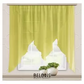 Комплект штор для кухни мелисса 300х160 см, зелёный, полиэстер 100%