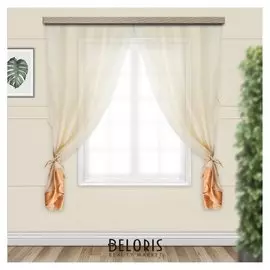 Комплект штор для кухни софия 270х160 см, золото, пэ 100%