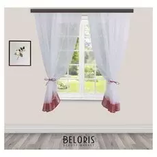 Комплект штор для кухни софия 270х160 см бордо, пэ 100%