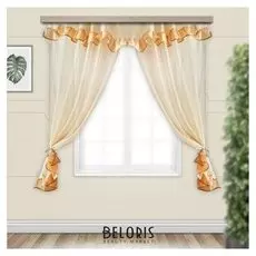 Комплект штор для кухни софия с ламбрекеном 280х160 см, золото, пэ 100%