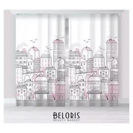 Комплект штор "Этель" Sweet Home Rose 145*260 см-2 шт, 100% п/э, 140 г/м2