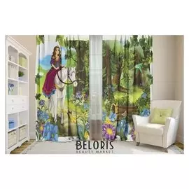 Комплект штор королева, 147х267 +/- 3см 2шт, габардин, п/э100%