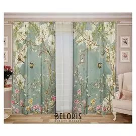 Комплект штор расслабленность (147х267-2 шт), тюль (290 X 267см), габардин, пэ 100%