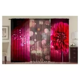 Комплект штор вишневый мусс шторы (147х267-2 шт), тюль (147х267-2шт), габардин, пэ 100%