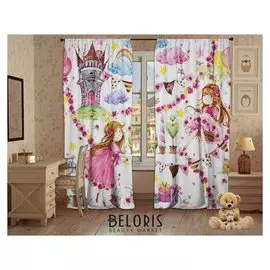 Комплект штор воздушный замок, 147х267 +/- 3см 2шт, габардин, п/э100%