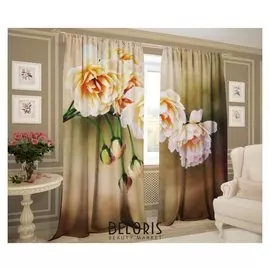 Комплект штор заблуждение роз 147х267 +/- 3см 2шт, габардин, п/э