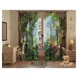 Комплект штор заколдованный лес, 147х267 +/- 3см 2шт, габардин, п/э100%