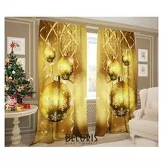 Комплект штор золотые чудеса 147х267 +/-3 см 2 шт, габардин, п/э