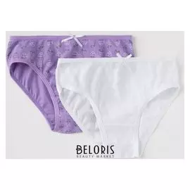 Комплект трусов для девочки SET (2 шт), цвет молочный/сиреневый, рост 104 см