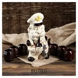 Коньячный набор "Капитан", 7 предметов, 1 550 мл