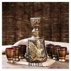 Коньячный набор с рюмками "Птицы" штоф 1,7 л