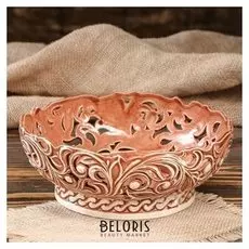 Конфетница "Цветы", резная