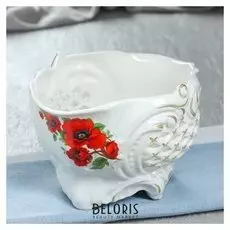 Конфетница "Корзинка" резка ,рисованная, цветы