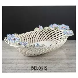 Конфетница "Купеческая", цветная лепка, плетение, 8 см