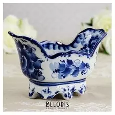 Конфетница «Ладья», 19×11×12 см, гжель