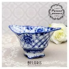 Конфетница «Ландыш», 18×12,5×9,5 см, гжель