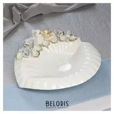 Конфетница "Лепесток", цветная лепка, цветы, 9 см