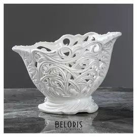 Конфетница "Листик", белая