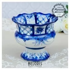 Конфетница "Одуванчик", гжель, фарфор, 13х14 см