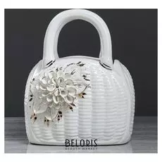 Конфетница "Саквояж", сумочка белая, 27 см