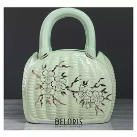 Конфетница "Саквояж", сумочка мятная, 27 см