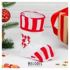 Конфетница «Сапожок», белый в красную полоску, виды