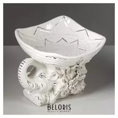 Конфетница "Слон", белая лепка