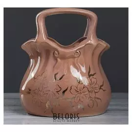 Конфетница "Сумочка", шоколадная, 25 см