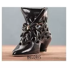 Конфетница "Туфелька", чёрная, резка