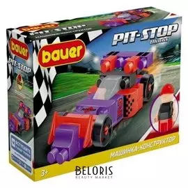Конструктор «Гоночная машина. Pit Stop», цвет: фиолетовый, красный