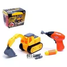 Конструктор Экскаватор с электрическим шуруповёртом 22 детали
