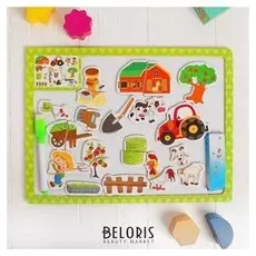 Конструктор магнитный двусторонний "Ферма"