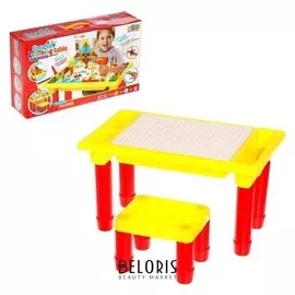 Конструктор «Винтовая мозаика», 263 детали, в комплекте с партой и стулом