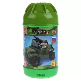 Конструктор Военный джип 89 деталей