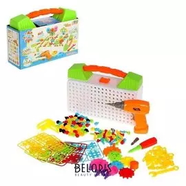 Конструктор винтовая мозаика «Объёмные фигуры», 181 деталь