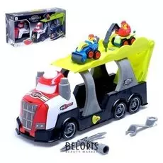 Конструктор винтовой «Автовоз» с инструментом и 3 машинками