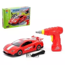 Конструктор винтовой «Гонка», с электр. шуруповертом, 32 детали