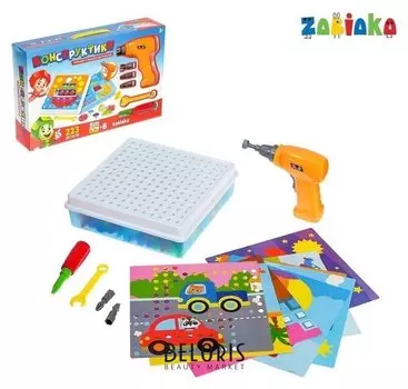 Конструктор винтовой Конструктики с шуруповёртом 223 детали