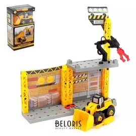 Конструктор винтовой Строительная база и погрузчик с инструментом